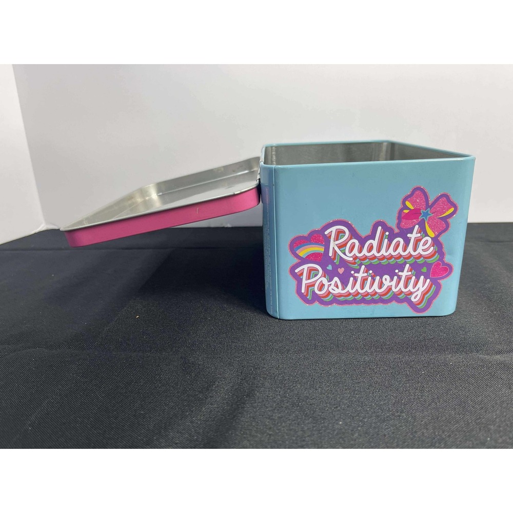 JoJo Siwa Tin Box Storage Container Pink Blue‎ Be You Shine Your Light - Picture 4 of 11